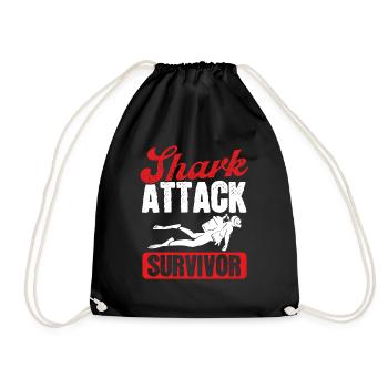Scuba Diving Shark Attack Survivor Scuba Diver - Turnbeutel - Schwarz - Vorne