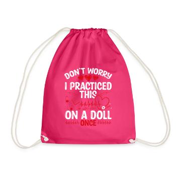 Emergency Room Nurse Appreciation Cardiac Nursing - Drawstring Bag - fuchsia - Front