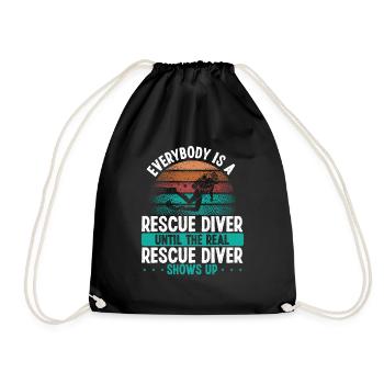 Scuba Rescue Diving First Aid Funny Rescue Diver - Turnbeutel - Schwarz - Vorne