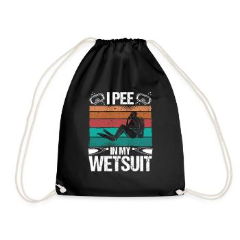 Scuba Diver I pee in my Wetsuit Funny Scuba Diving - Drawstring Bag - black - Front