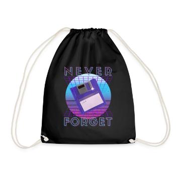 Never Forget Retro 80s 90s Nostalgia - Drawstring Bag - black - Front