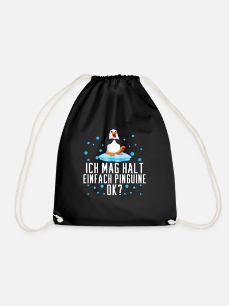 Ich mag halt einfach Pinguine, OK? - Turnbeutel - Schwarz