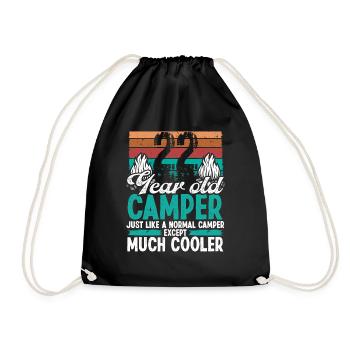 22 Year Old Camper Scouting Camping 22 Birthday - Drawstring Bag - black - Front