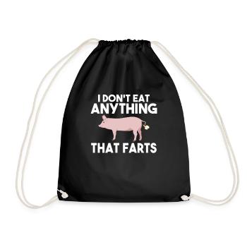 Je ne mange rien qui pète Végétalien Végétarien - Sac de sport léger - noir - Devant