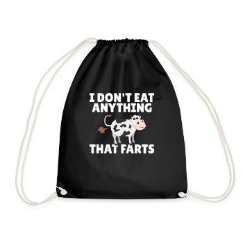 I don't eat anything that farts Vegan Vegetarian - Drawstring Bag - black - Front