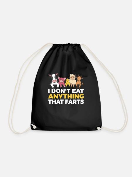 I dont eat anything that farts Veganer Vegetarier - Turnbeutel - Schwarz