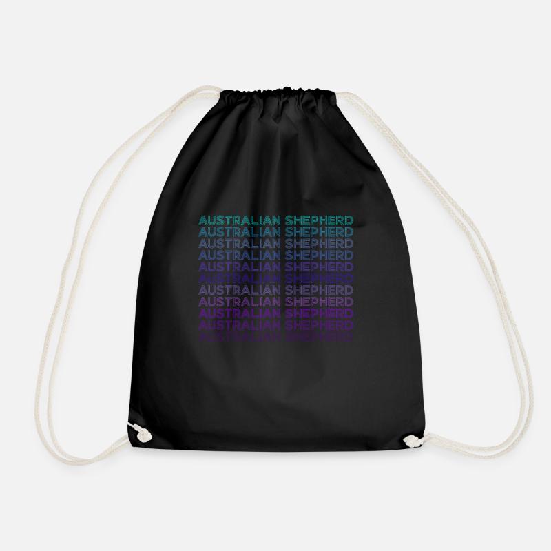 Australian Shepherd Retro - Drawstring Bag - black