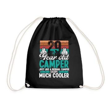 29 Year Old Camper Scouting Camping 29 Birthday - Drawstring Bag - black - Front