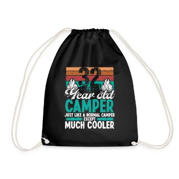 32 Year Old Camper Scouting Camping 32 Birthday - Drawstring Bag - black - Front