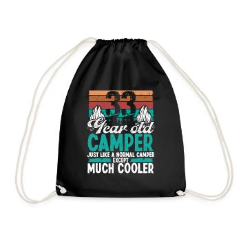 33 Year Old Camper Scouting Camping 33 Birthday - Drawstring Bag - black - Front