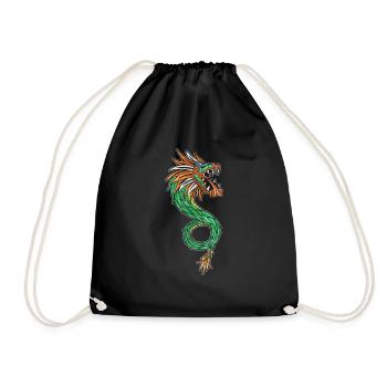 Quetzalcoatl Aztec Maya Serpent à plumes - Sac de sport léger - noir - Devant