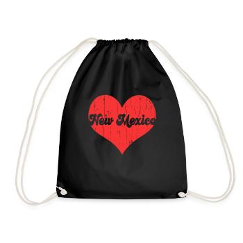 America Citizen US State Heart Love New Mexico - Drawstring Bag - black - Front