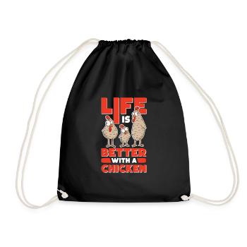La vie est meilleure avec un Poulet Hühner - Sac de sport léger - noir - Devant