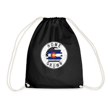 Land Map America US Flag Home Grown Colorado - Drawstring Bag - black - Front