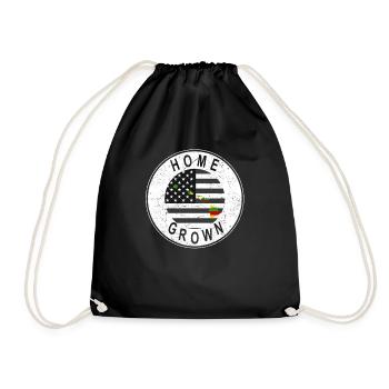 Land Map America US Flag Home Grown Hawaii - Drawstring Bag - black - Front