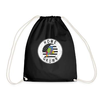 Land Map America US Flag Home Grown Maine - Drawstring Bag - black - Front