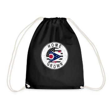 Land Map America US Flag Home Grown Ohio - Drawstring Bag - black - Front