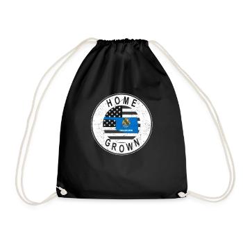 Land Map America US Flag Home Grown Oklahoma - Drawstring Bag - black - Front
