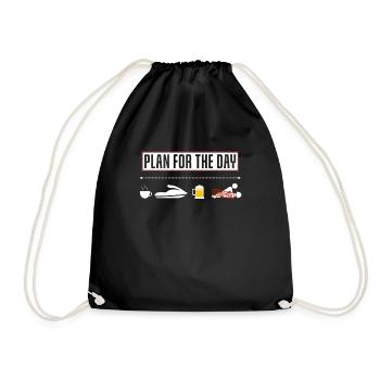 Fun plan for the day jet ski lovers - Drawstring Bag - black - Front