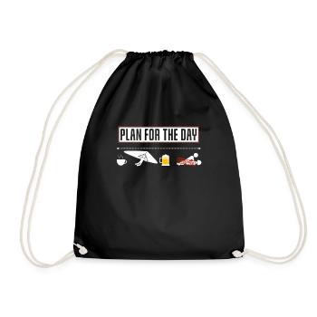 Fun plan for the day paragliding - Drawstring Bag - black - Front