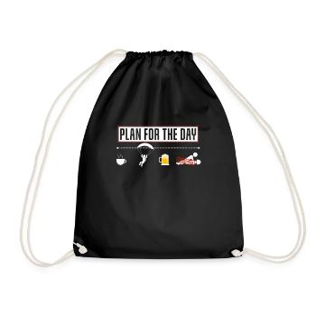 Fun plan for the day skydiving - Drawstring Bag - black - Front