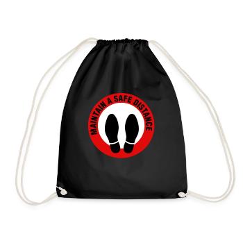 Maintain A Safe Distance Healthy c - Drawstring Bag - black - Front