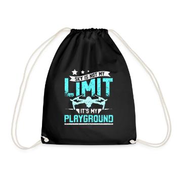 Sky is not my limit its my playground drone - Drawstring Bag - black - Front
