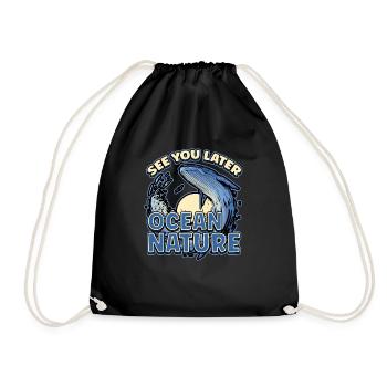 See You Later Ocean Nature Marine Biologist - Drawstring Bag - black - Front