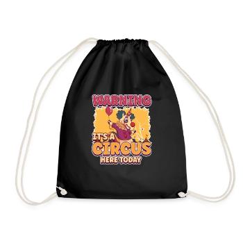 Warning Its A Circus Here Today Crazy Unicorn - Drawstring Bag - black - Front