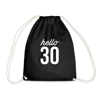 30th Birthday Gift 30 years old Gift idea - Drawstring Bag - black - Front