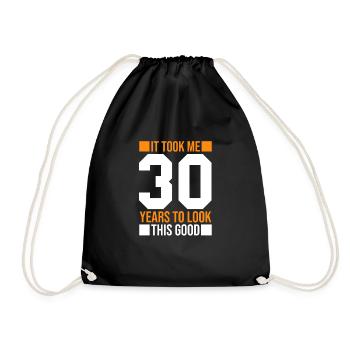 30th Birthday Gift 30 years old Gift idea - Drawstring Bag - black - Front