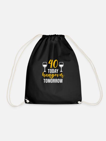 40th Birthday Gift 40 years old Gift idea - Drawstring Bag - black