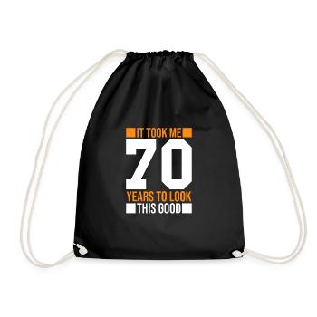 70th Birthday Gift 70 years old Gift idea - Drawstring Bag - black - Front