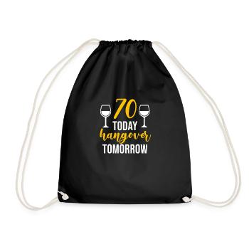 70th Birthday Gift 70 years old Gift idea - Drawstring Bag - black - Front