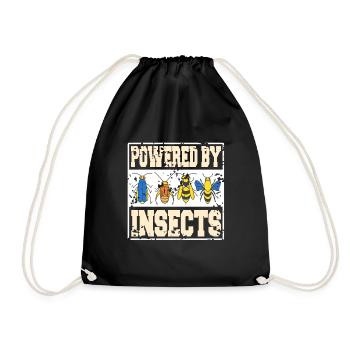 Powered by insect food - Drawstring Bag - black - Front