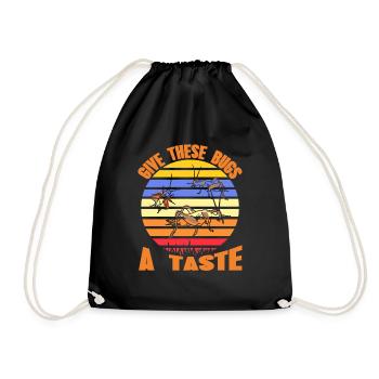 Give these insects a taste - Drawstring Bag - black - Front