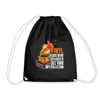 Vinyle parce que personne ne veut voir votre collection MP3 - Sac de sport léger - noir - Devant
