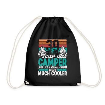 39 Year Old Camper Scouting Camping 39 Birthday - Drawstring Bag - black - Front