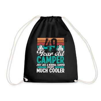 49 Year Old Camper Scouting Camping 49 Birthday - Drawstring Bag - black - Front