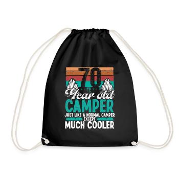 70 Year Old Camper Scouting Camping 70 Birthday - Drawstring Bag - black - Front