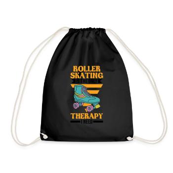 Roller Skates Therapy Roller Skating Roller Skates - Drawstring Bag - black - Front