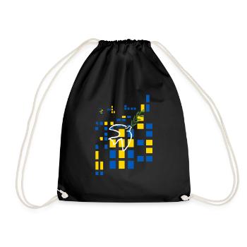 Peace for Ukraine Pixel Art Dove - Turnbeutel - Schwarz - Vorne