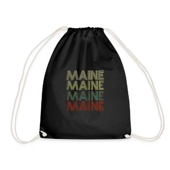 Retro America State Flag Vintage Maine - Turnbeutel - Schwarz - Vorne