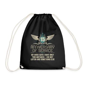 15 years of service 15 years of service - Drawstring Bag - black - Front