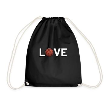 I love Basketball Basketballer Training Design - Drawstring Bag - black - Front