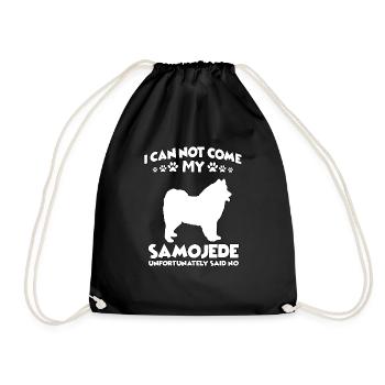 Samoyed dog lover who spaz with her dog - Drawstring Bag - black - Front