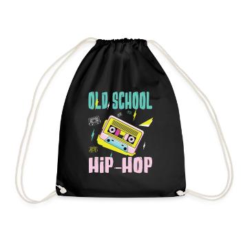 Retro Old School Hip Hop 80s 90s Graffiti Cassette - Turnbeutel - Schwarz - Vorne