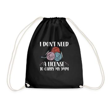 I Don't Need A License To Carry My 9mm Funny - Drawstring Bag - black - Front