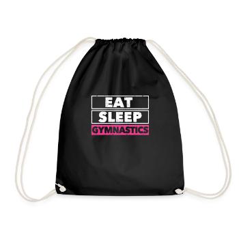 Eat Sleep Gymnastics Repeat Funny Gymnast - Drawstring Bag - black - Front