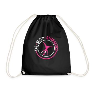 Funny Gymnast Handstands Sports Food Sleeping Gym - Drawstring Bag - black - Front
